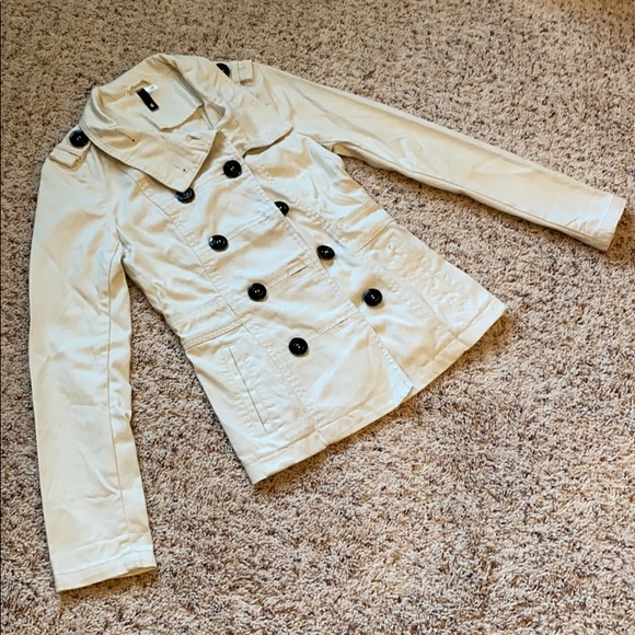 NWOT H&M cream pea coat jacket - Picture 1 of 8